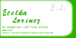 etelka lorincz business card